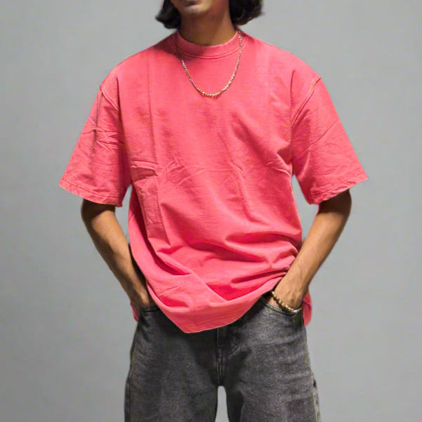 Red Stonewash vintage 240 GSM T-shirt Funiki basics