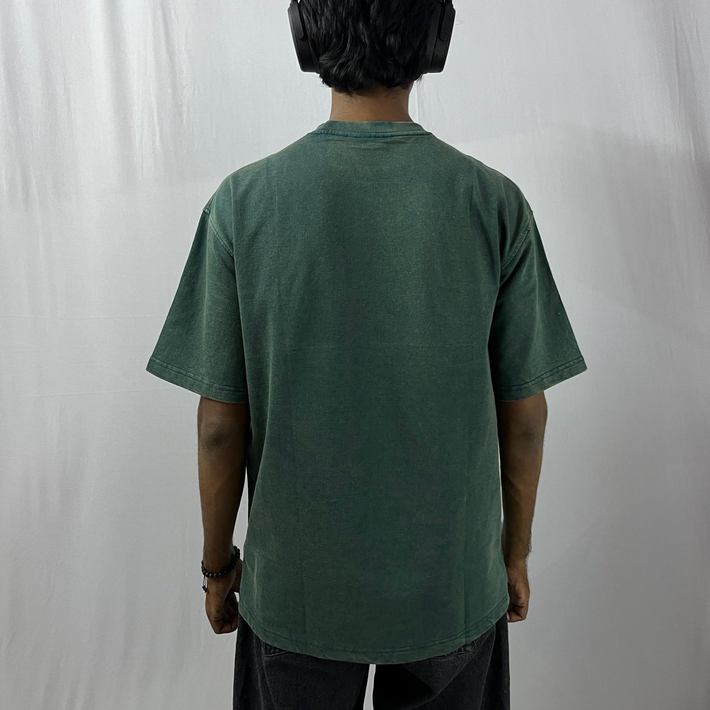 Green Stonewash vintage 240 GSM T-shirt Funiki basics