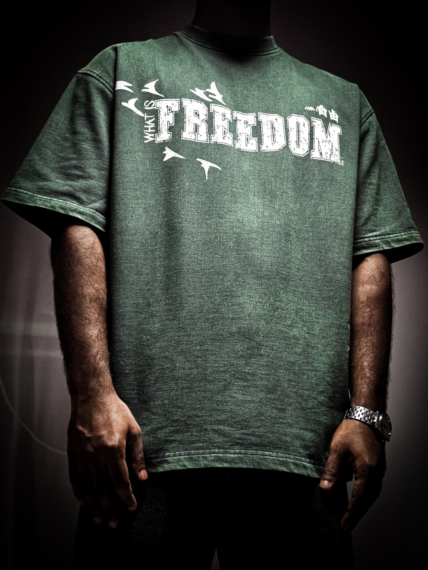 WHAT IS FREEDOM *AOT* GREEN VINTAGE T-SHIRT