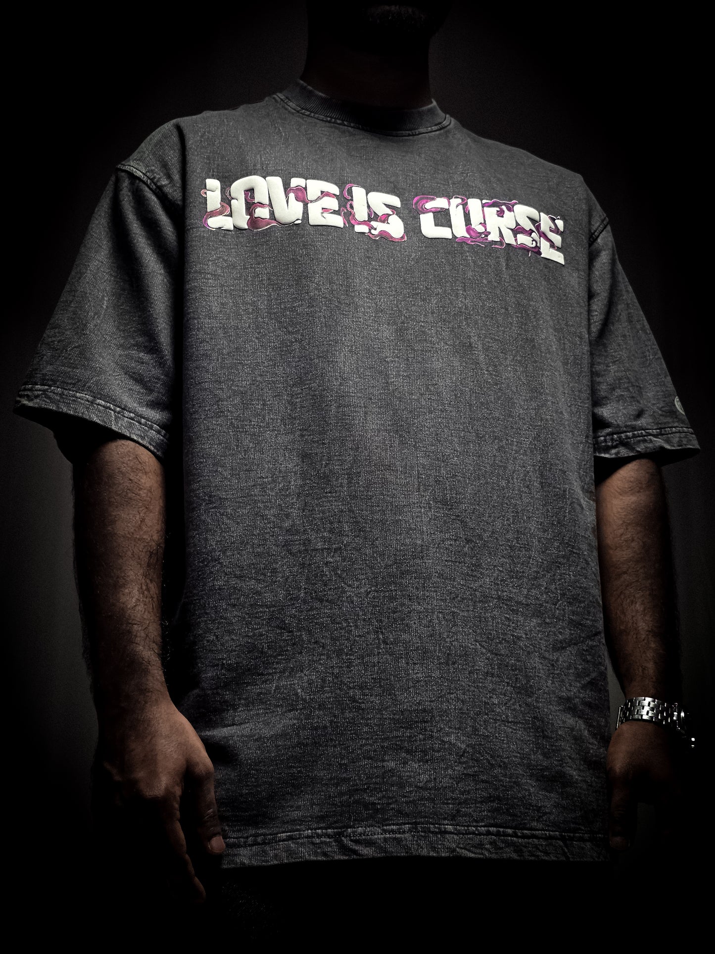 LOVE IS CURSE BLACK VINTAGE T-SHIRT