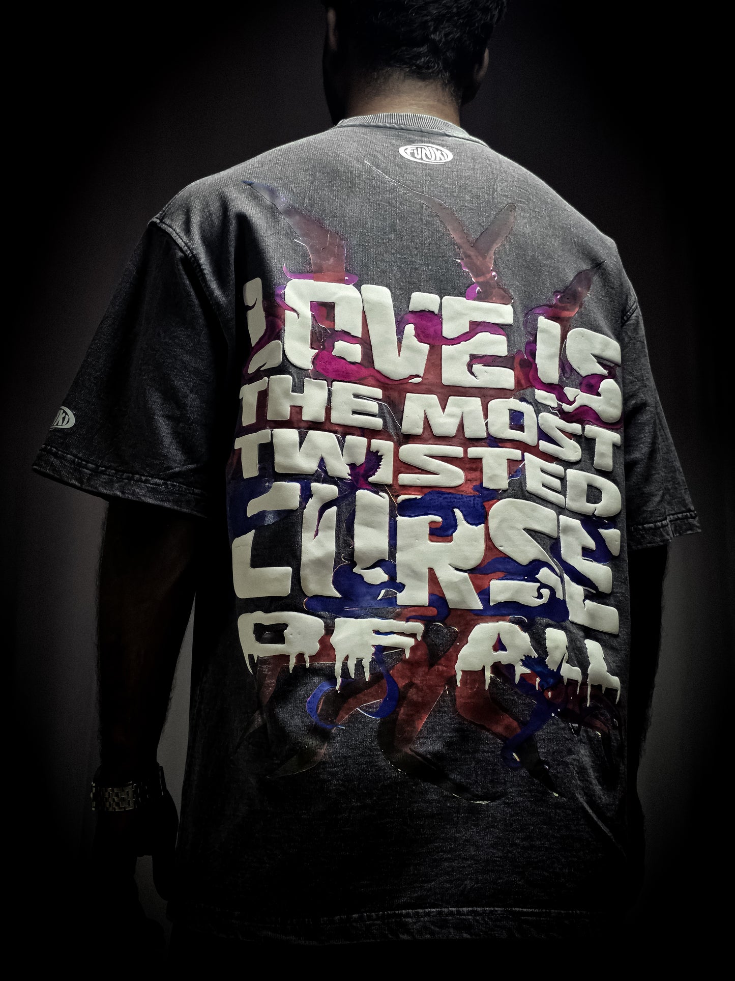LOVE IS CURSE BLACK VINTAGE T-SHIRT