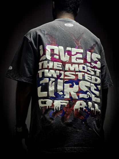 LOVE IS CURSE BLACK VINTAGE T-SHIRT