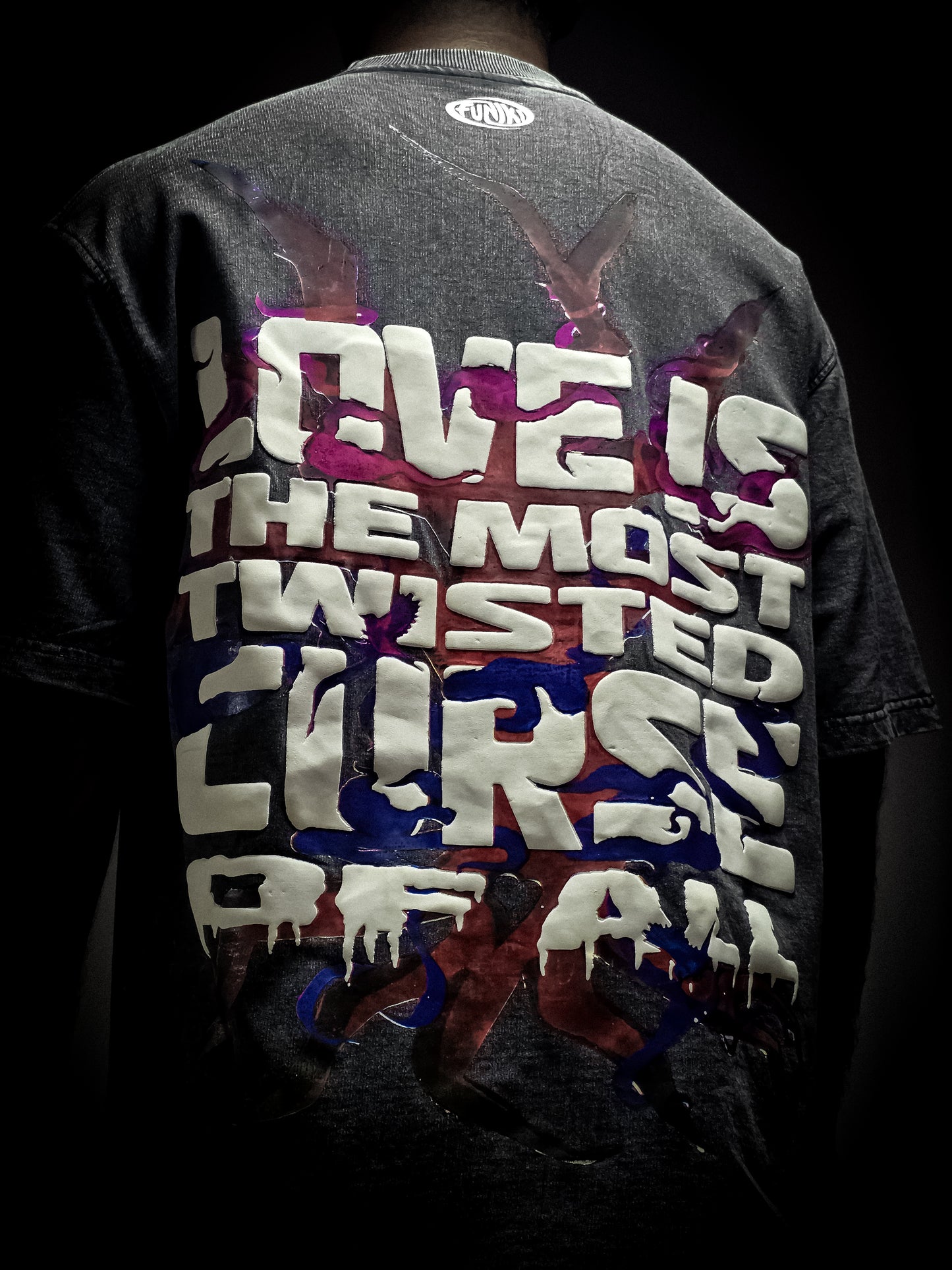 LOVE IS CURSE BLACK VINTAGE T-SHIRT