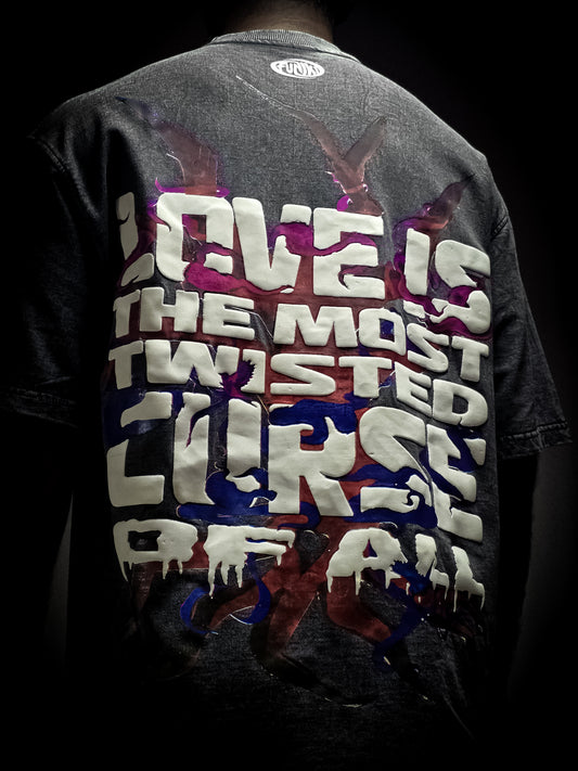 LOVE IS CURSE BLACK VINTAGE T-SHIRT