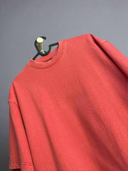 Red Stonewash vintage 240 GSM T-shirt Funiki basics