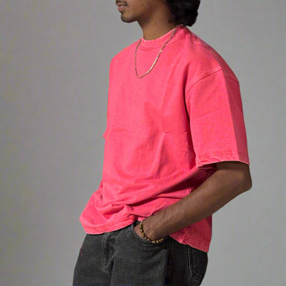 Red Stonewash vintage 240 GSM T-shirt Funiki basics