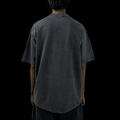 Black Stonewash vintage 240 gsm T-shirt Funiki basics