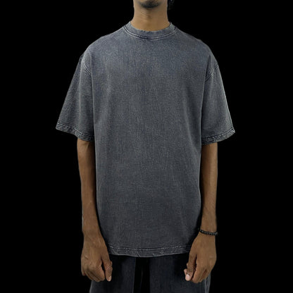 Black Stonewash vintage 240 gsm T-shirt Funiki basics